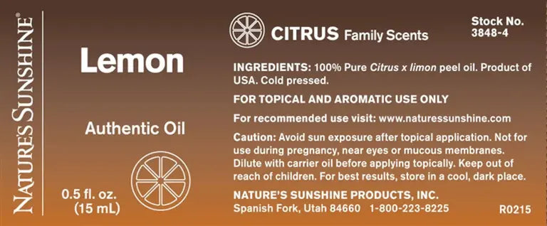 Nature's Sunshine Authentic Lemon Oil
