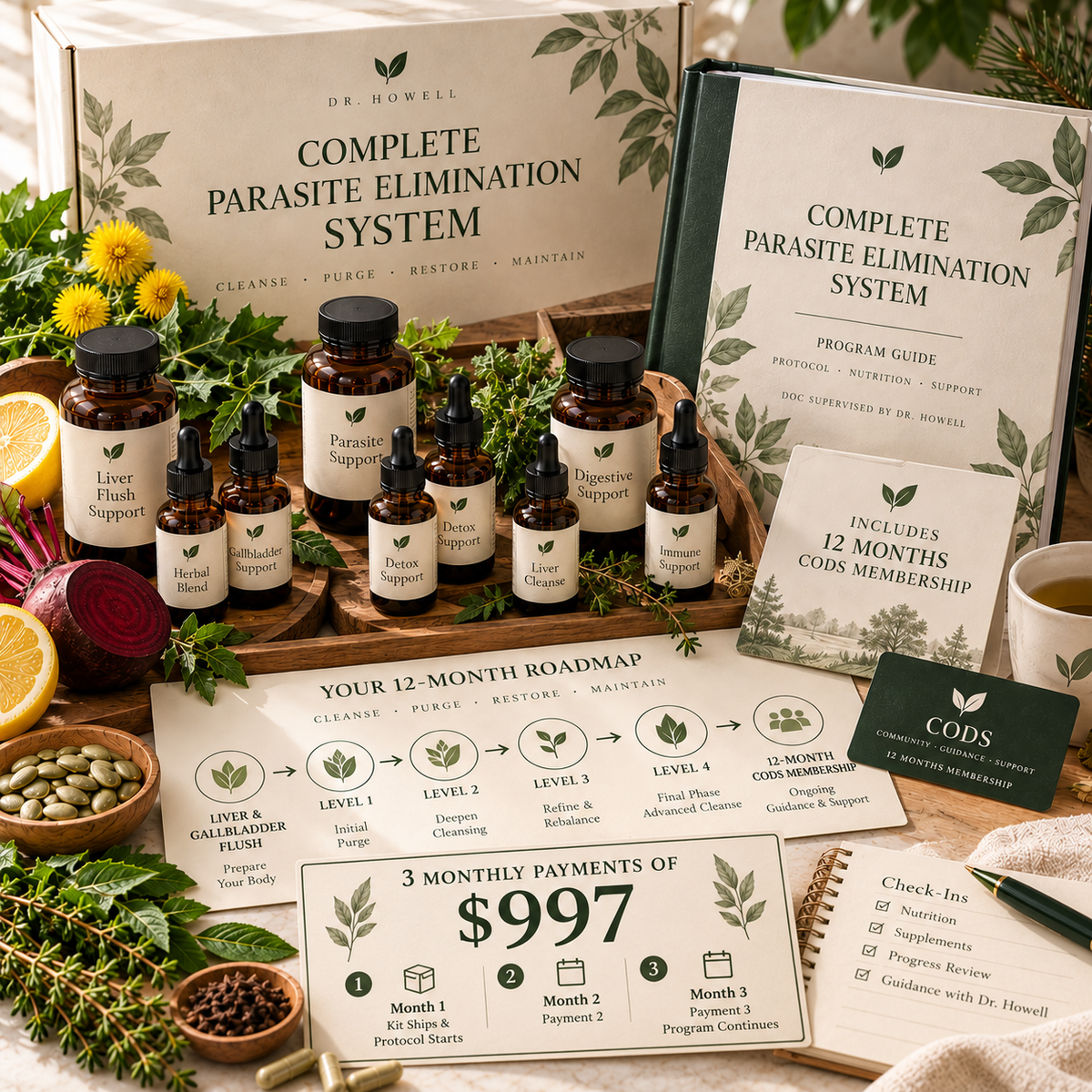 Dr. Howell’s Complete Parasite Elimination System - 3 Monthly Payments