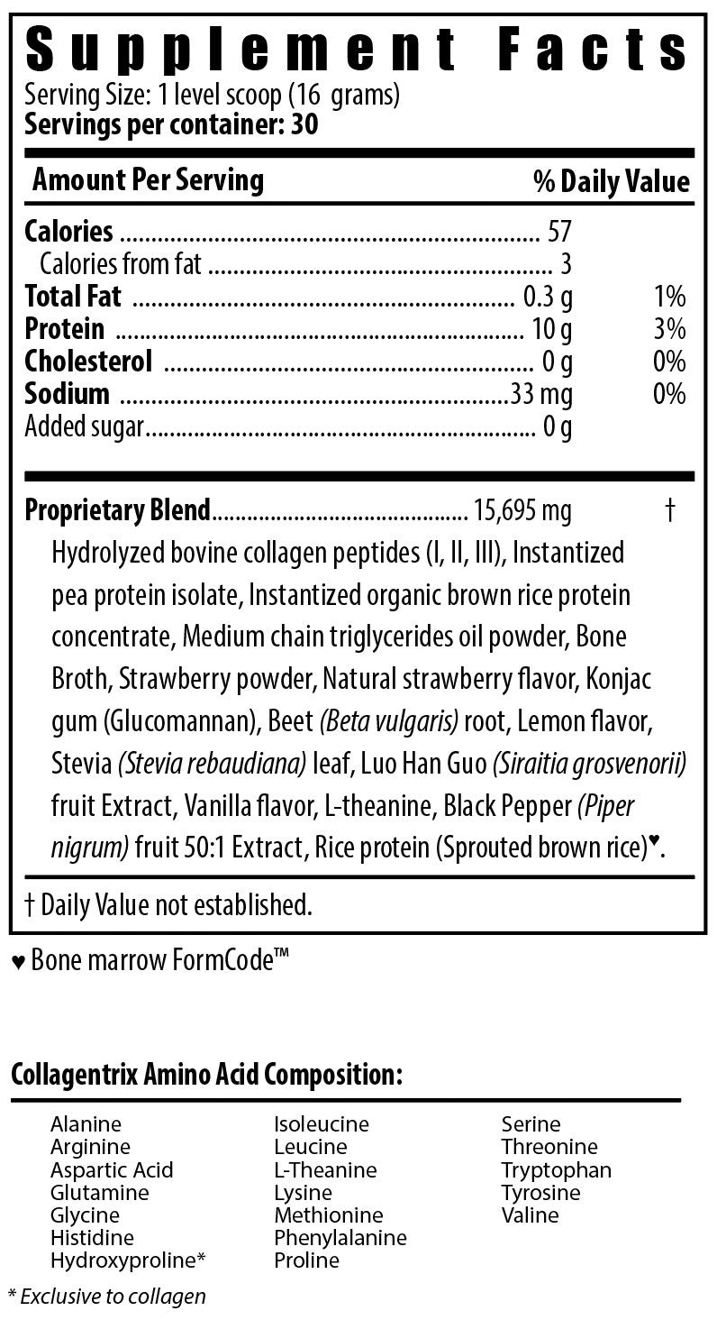 Collagentrix Collagen Extra Cellular Matrix 30 Powdered Servings 16OZ (480 Grams)